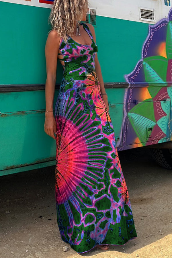 Vestido Maxi Estampado Boho Elegante