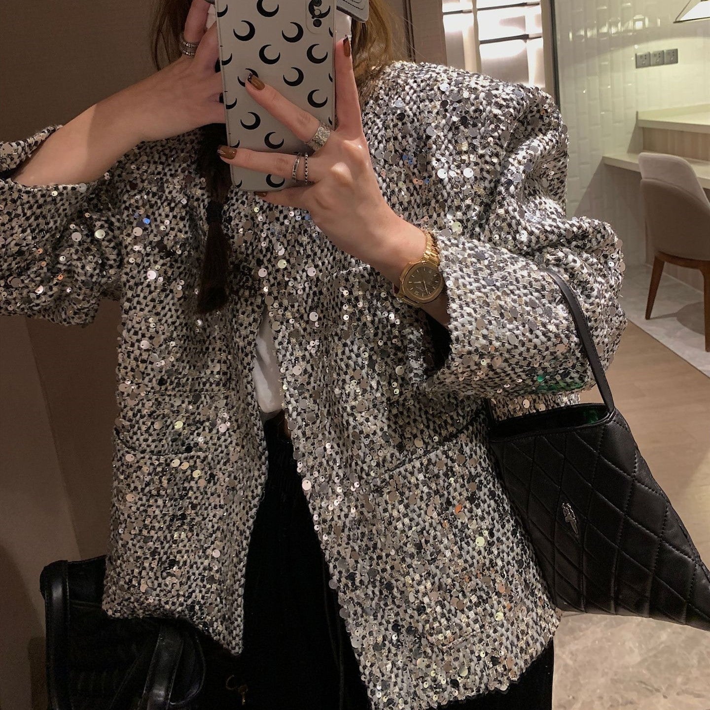 Chaquetilla de Lentejuelas Brillantes Mujer - Vestiria