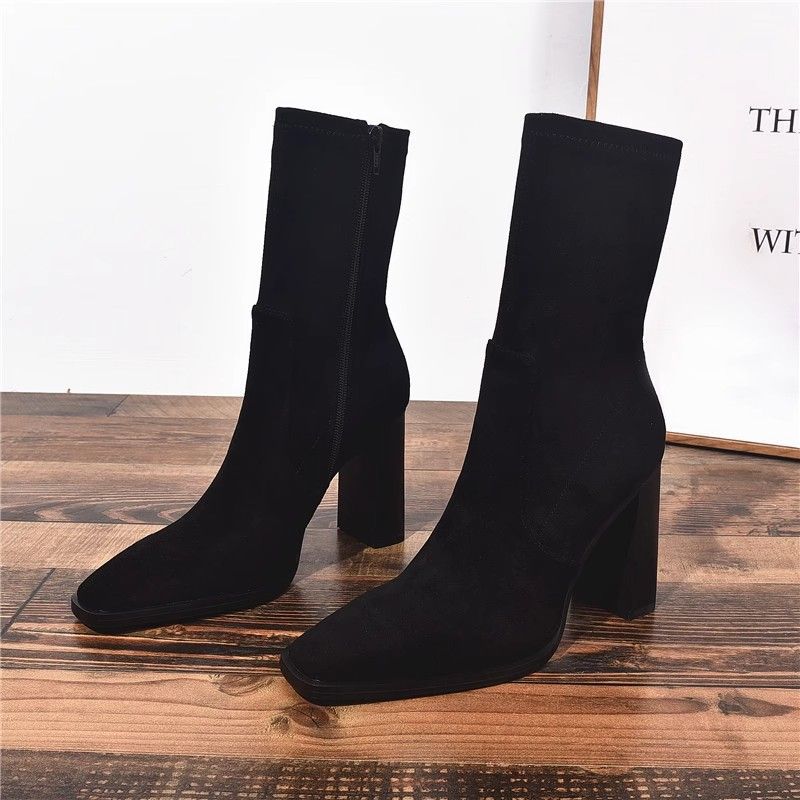 Botas Mujer Tacón Cuadrado Elegantes