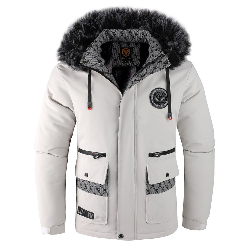 Chaqueta Hombre Abrigo Piel Capucha Desmontable - Vestiria