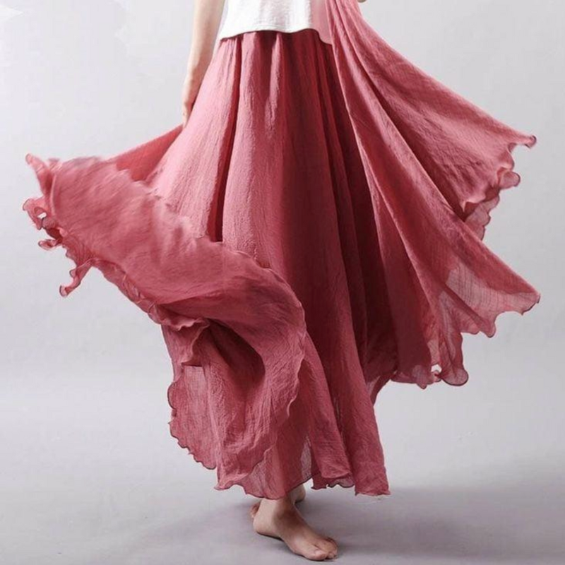 Falda Boho Chic Plisada Mujer