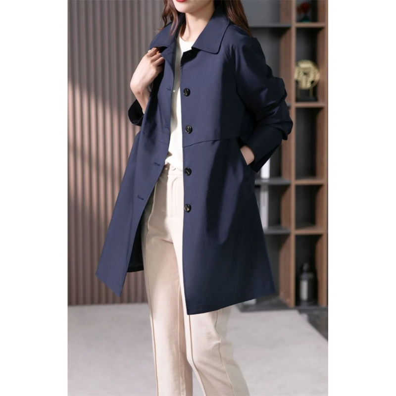 Abrigo Mujer Clásico Elegante Cierre Simple