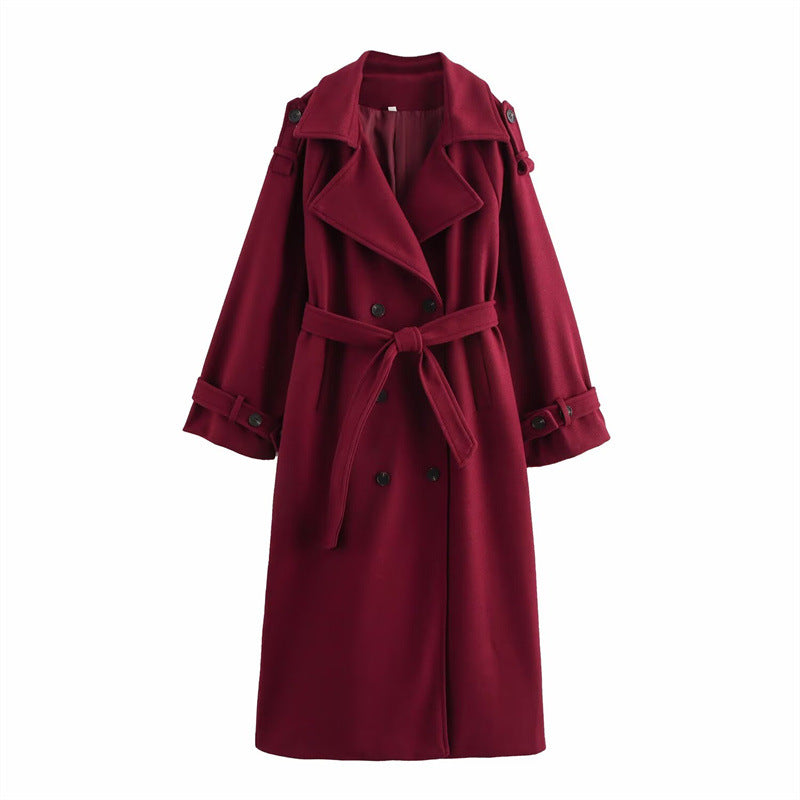 Chaquetón de lana cálido mujer largo mediano