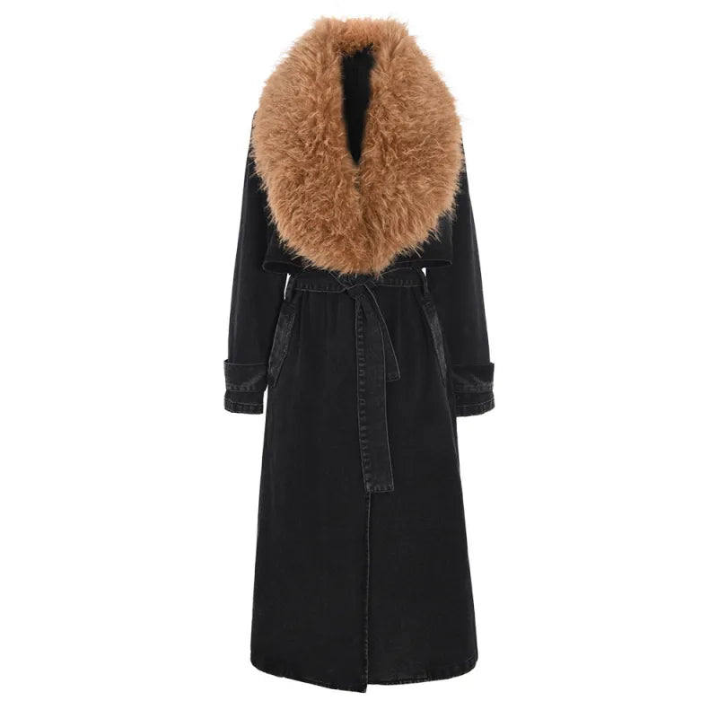 Abrigo Vaquero Mujer Moda Invierno