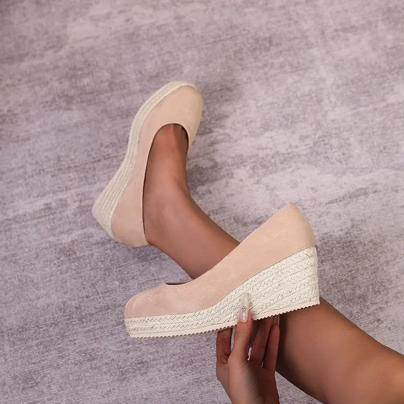 Sandalias de plataforma mujer estilo alpargata natural