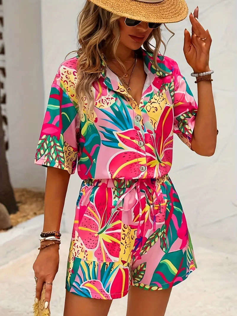 Shorts y Blusa Floral Verano - Vestiria