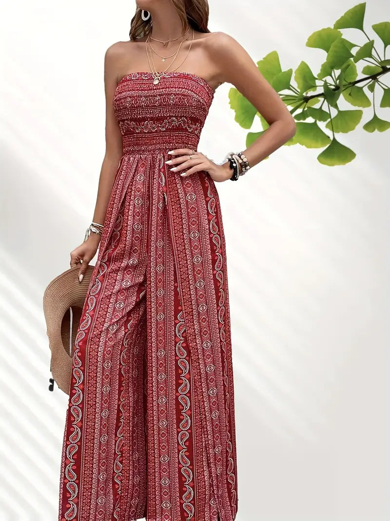Mono Boho Amplio Sin Tirantes - Vestiria