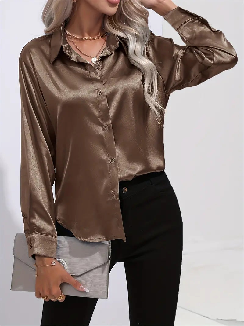 Blusa Satén Elegante Mujer