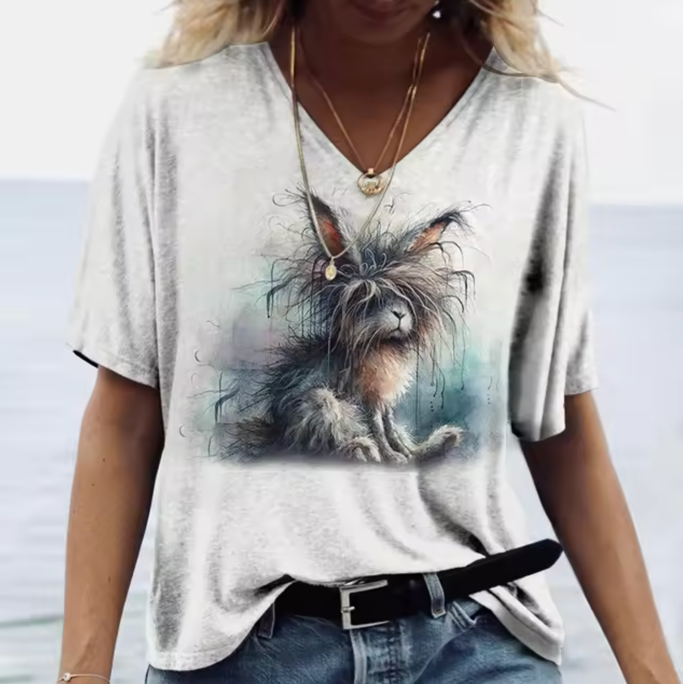 Camisetas Blancas con Conejos Divertidos