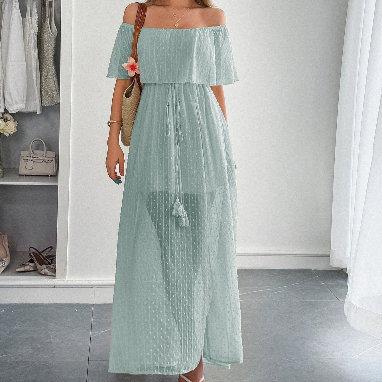 Vestido Largo Gasa Ligero Estilo Boho Mujer - Vestiria