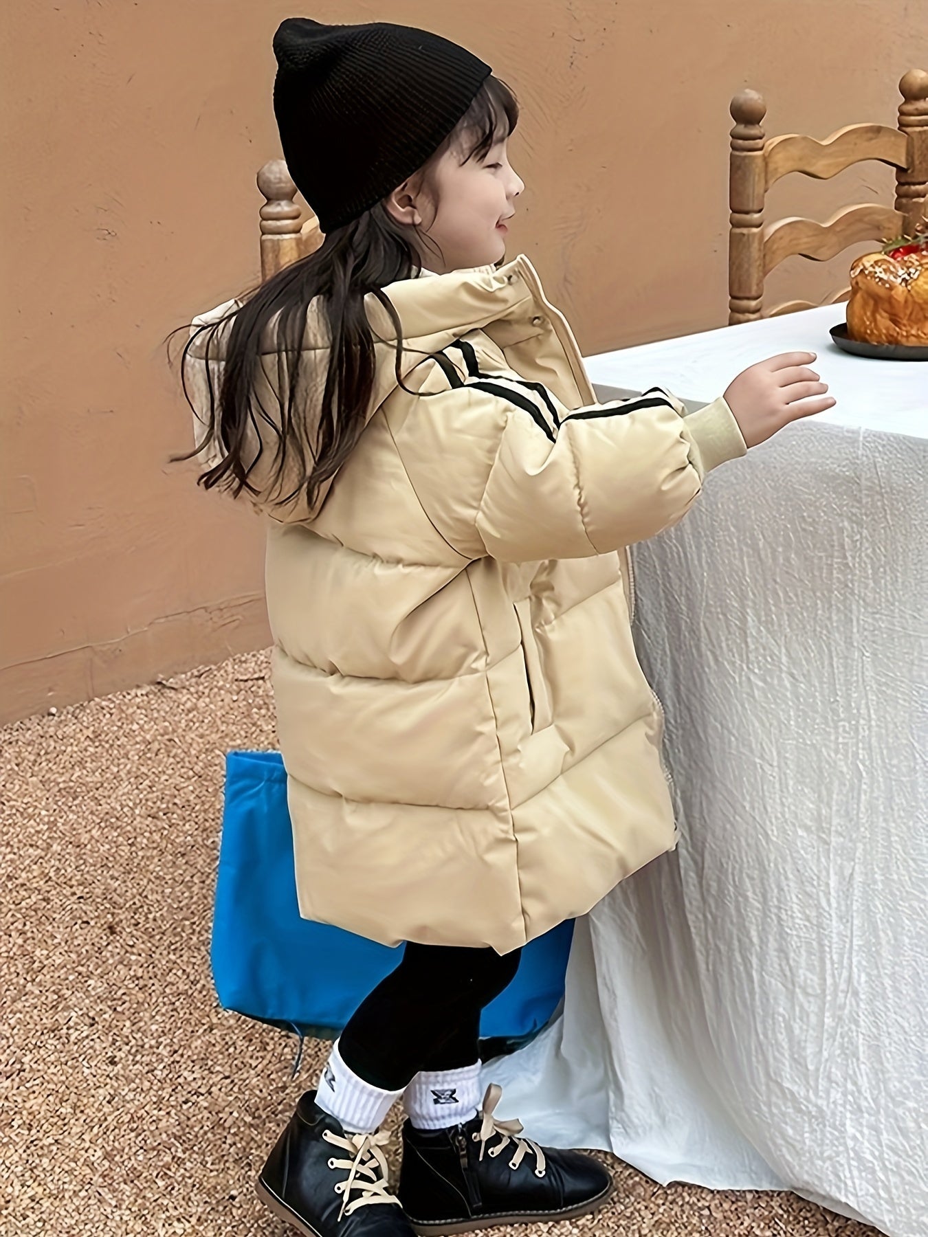 Chaqueta acolchada infantil con rayas invierno