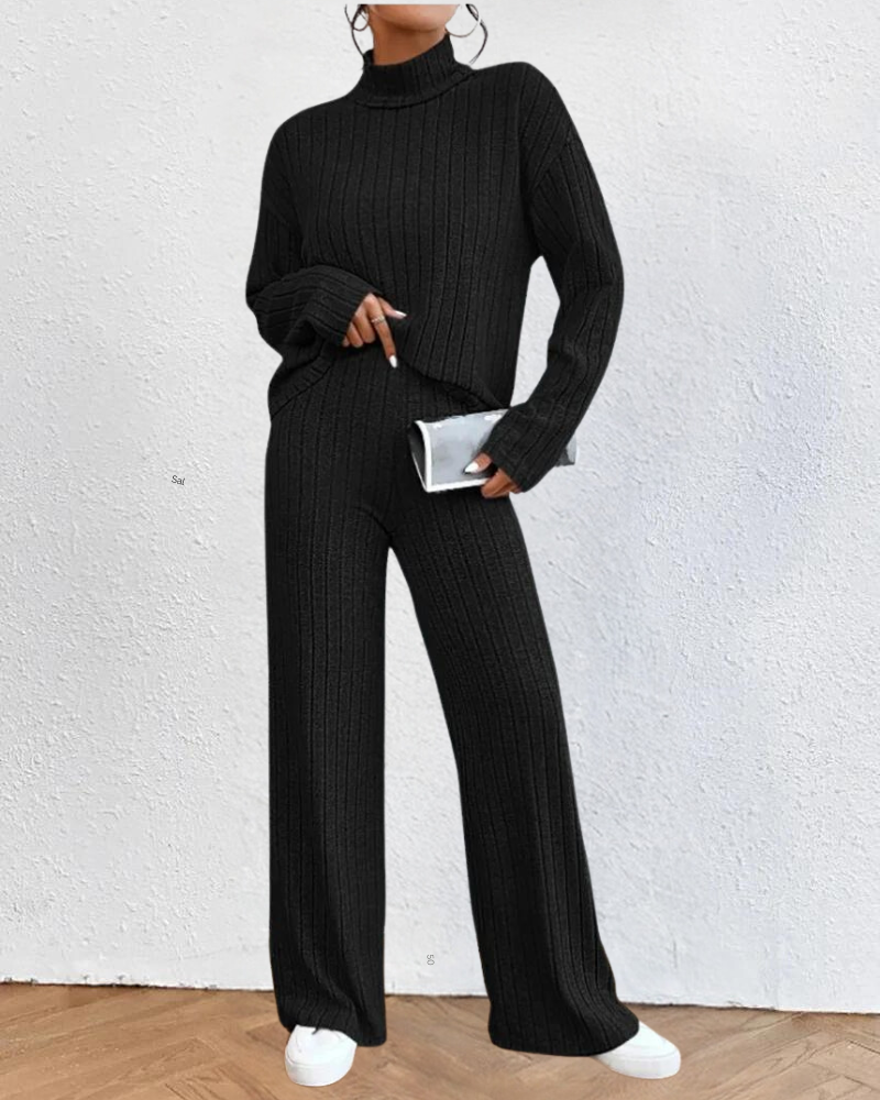 Conjunto de punto suave y femenino