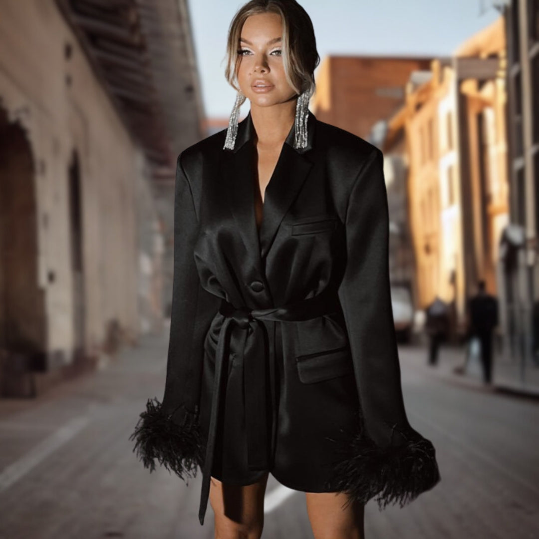 Chaquetón Mujer Elegante Manga Larga