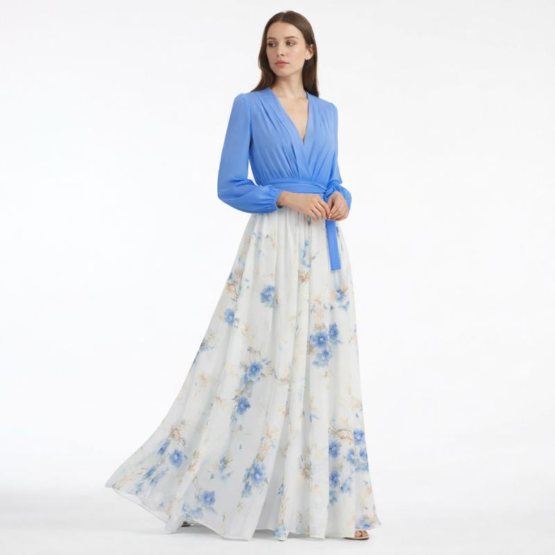 Vestido Azul Largo Mujer Estilo Boho - Clara Moda