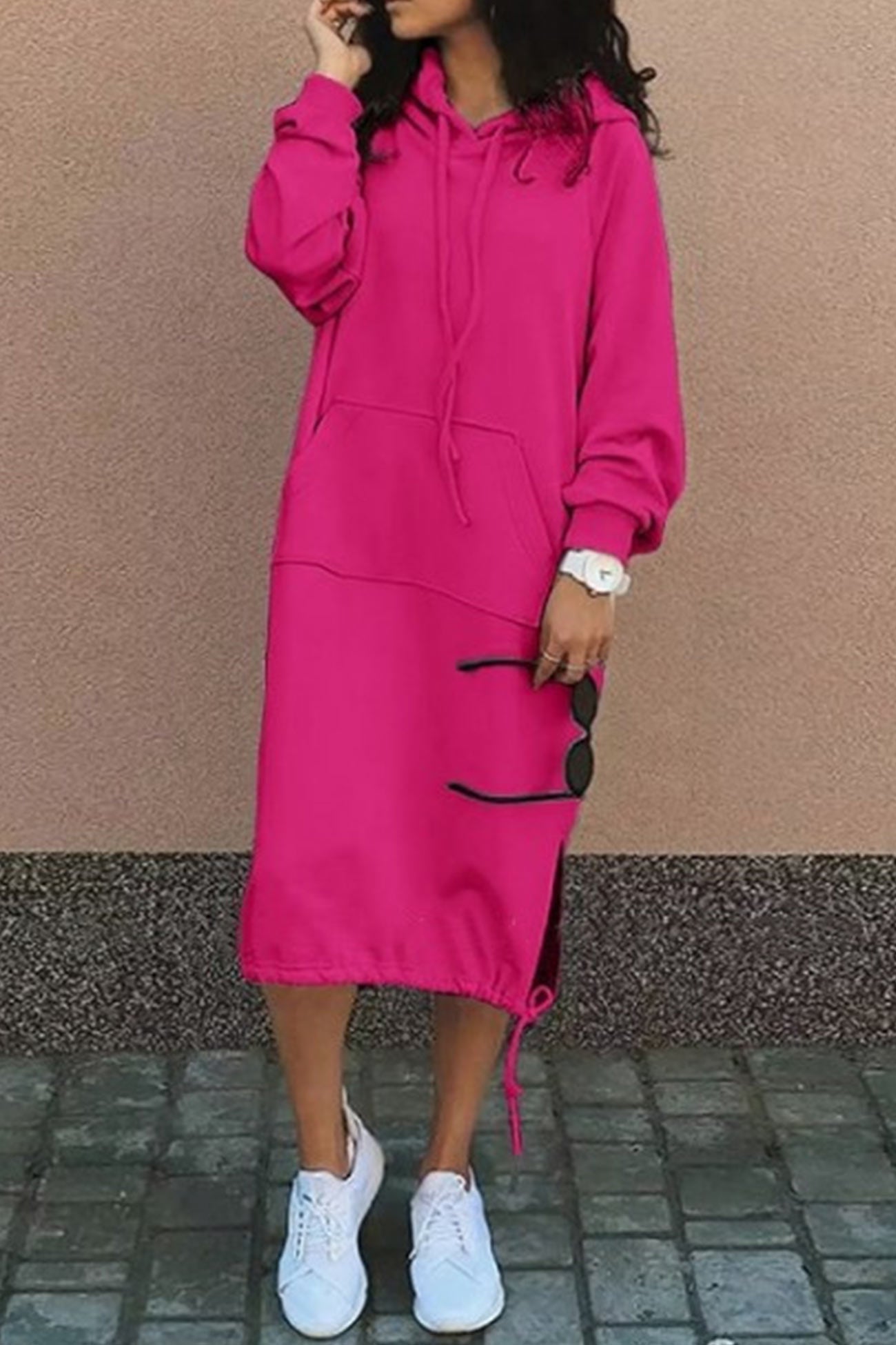 Vestido sudadera cómodo con capucha mujer