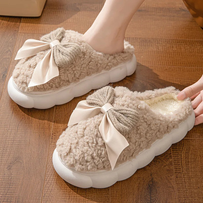 Botas de invierno mujer con lazo elegante