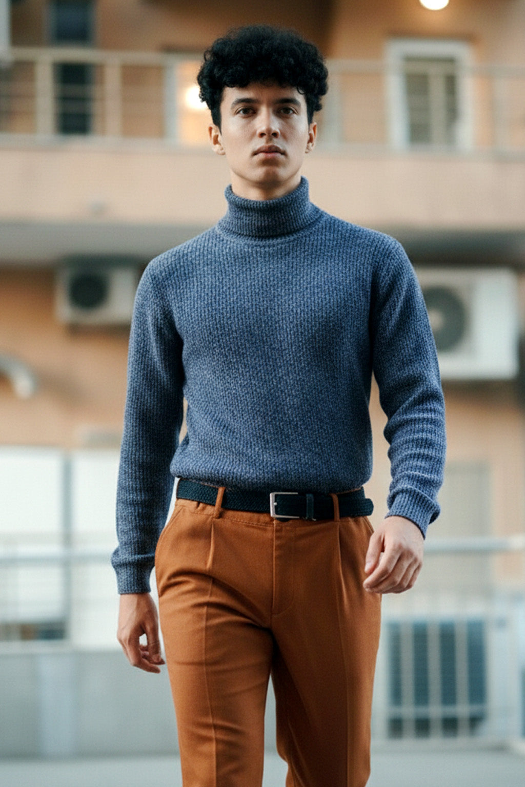 Sudadera de Cuello Alto Azul Claro - Vestiria