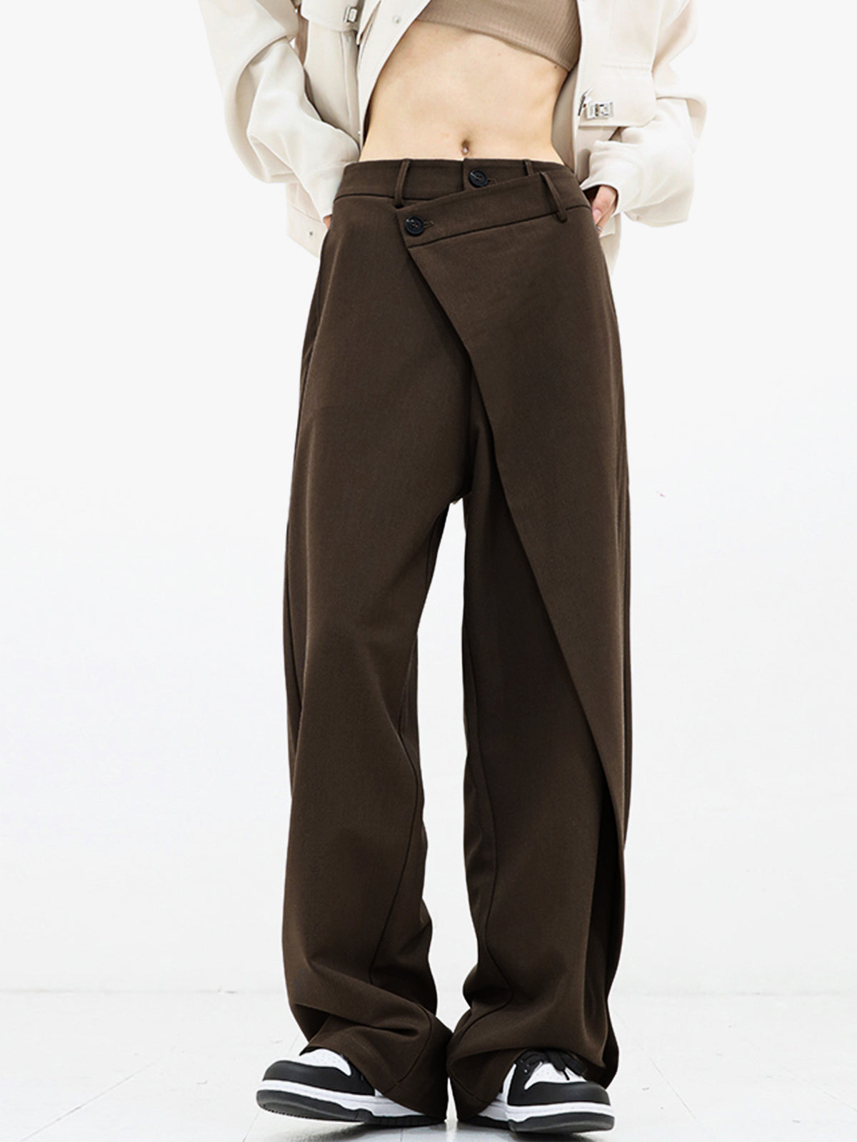 Pantalón Mujer Ancha Cintura Alta