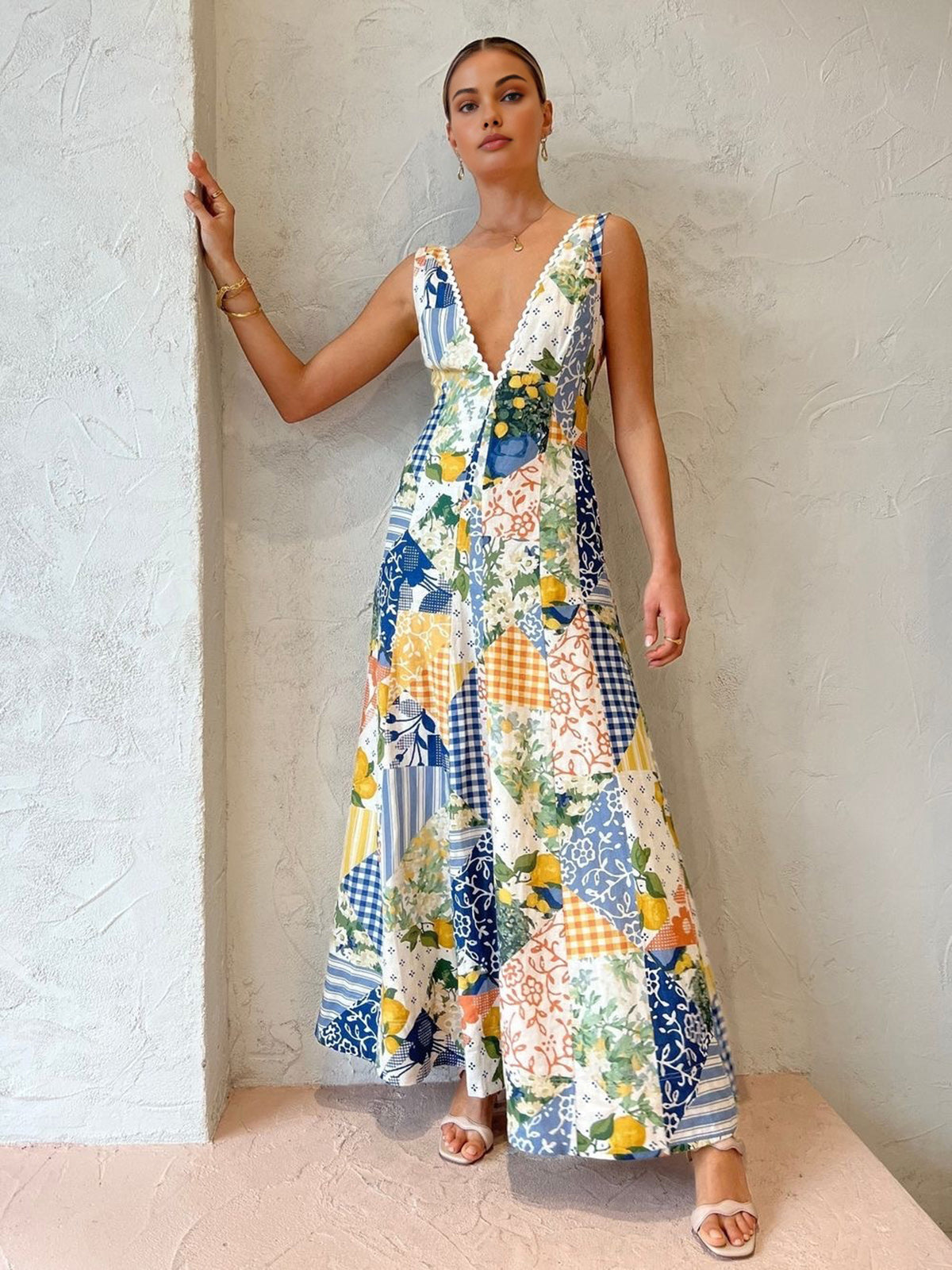 Vestido de Encaje Estampado Floral Elegante - Vestiria