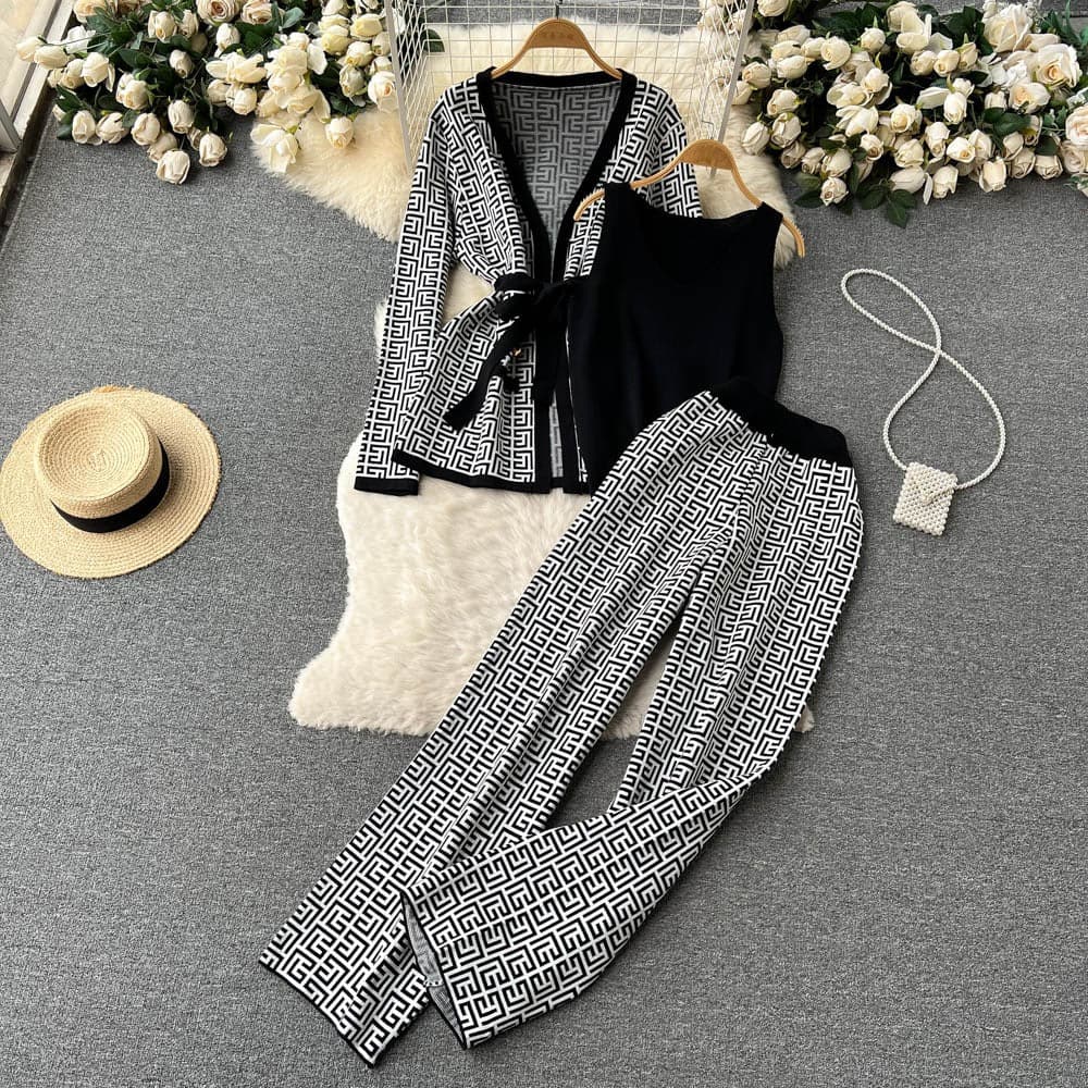 Traje de punto cálido de mujer