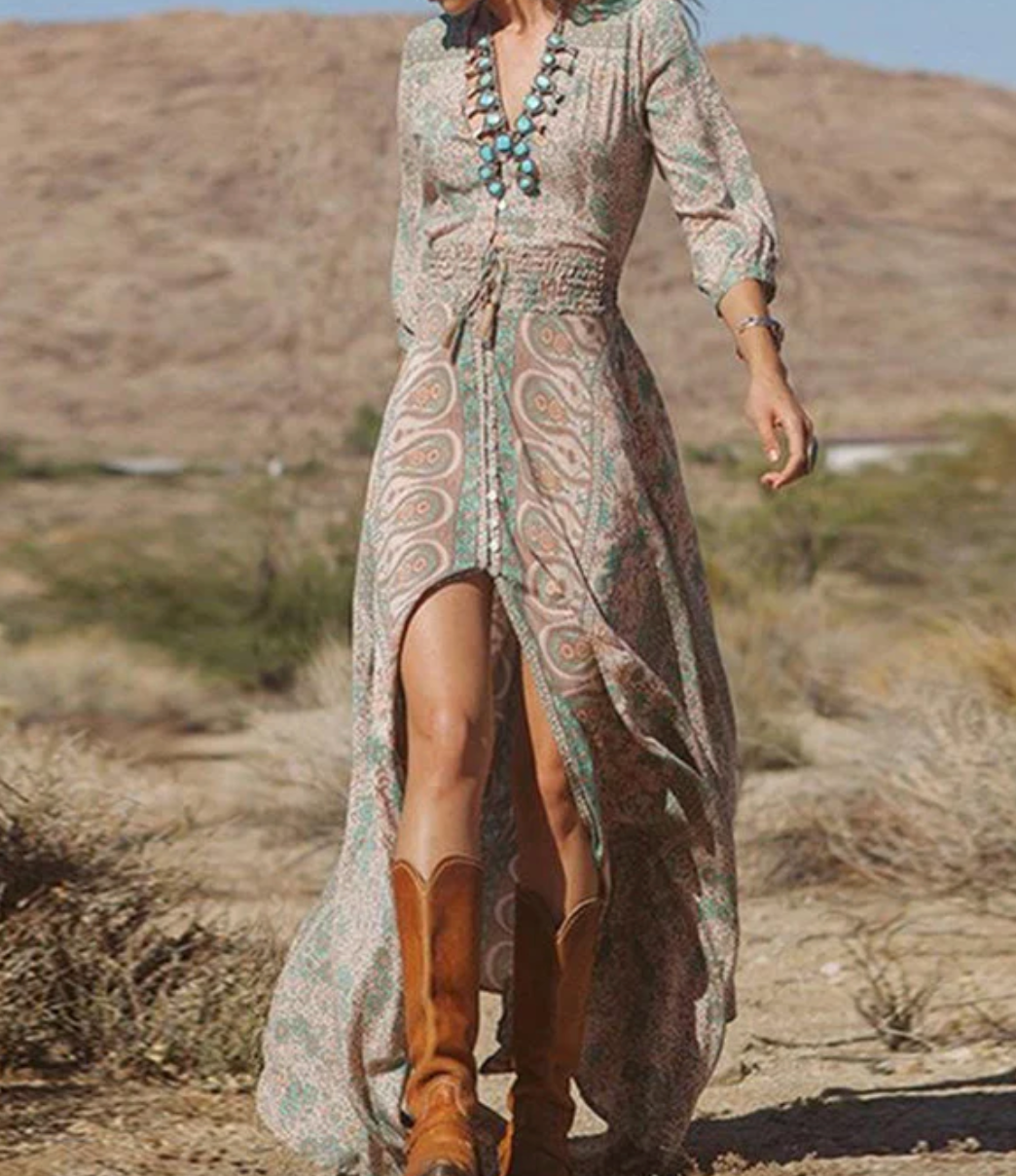 Vestido Largo Boho Elegante Mujer - Vestiria