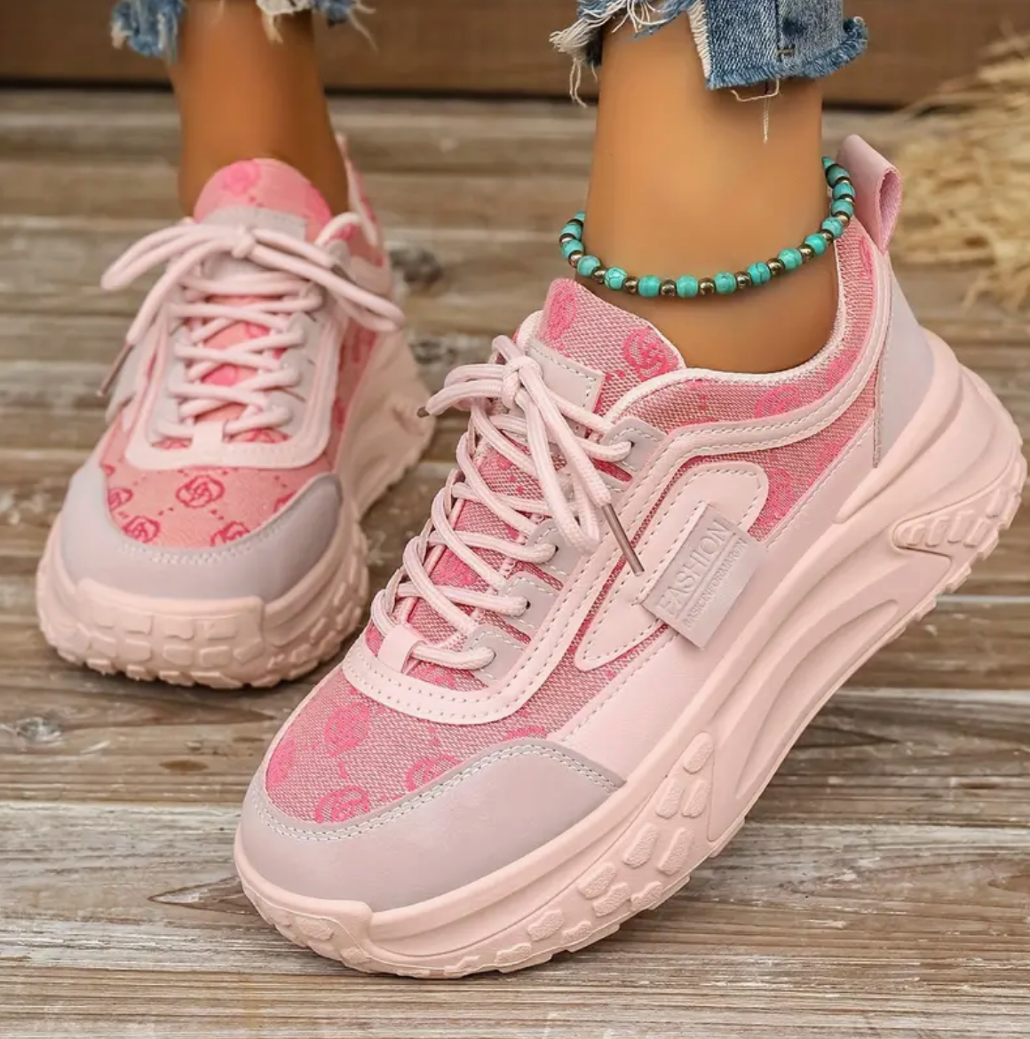 Zapatillas Bajas Florales Femeninas