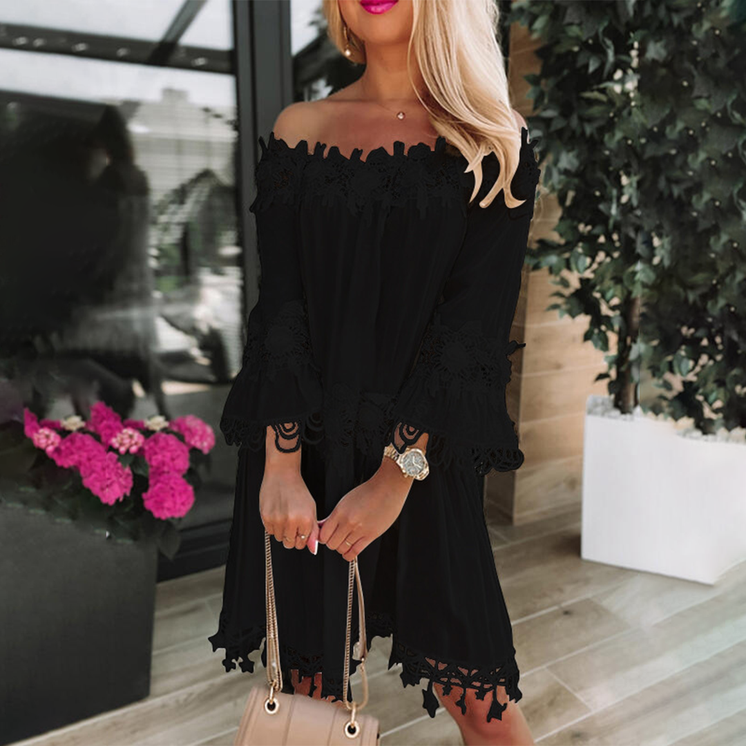 Vestido sin Hombros Chic Mujer