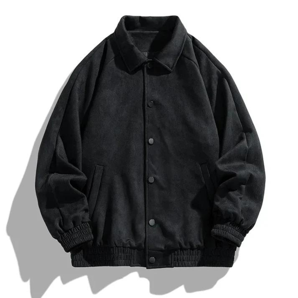 Chaqueta Bomber Grande Hombre Cierre Botones