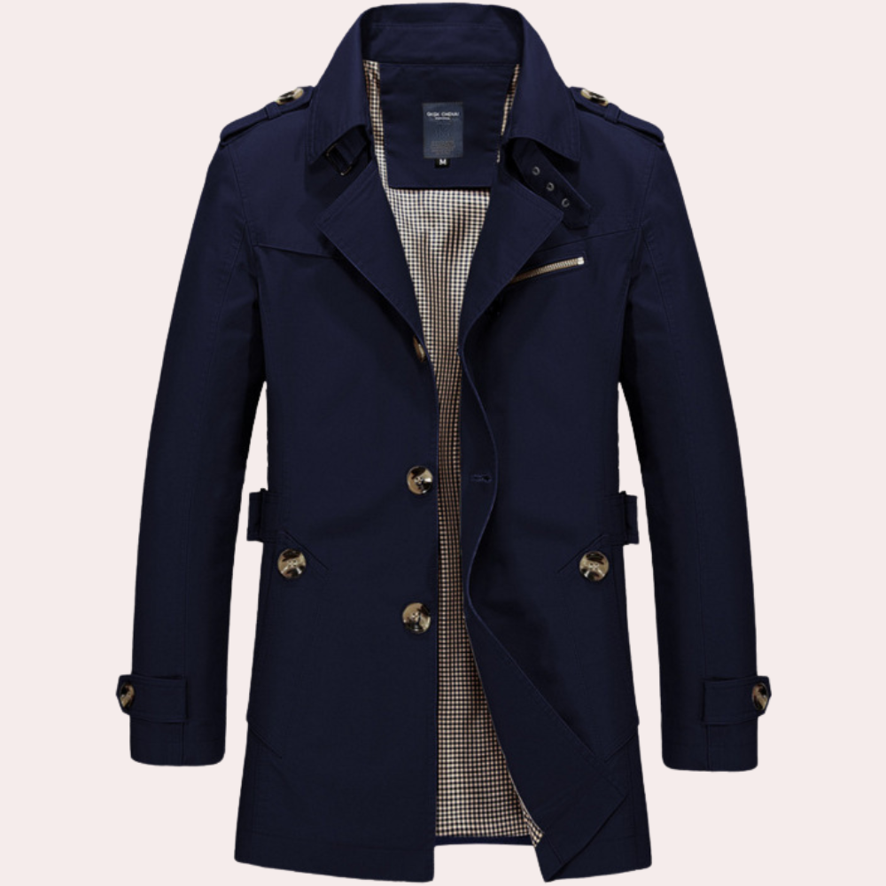 Abrigo Trench Hombre Invierno Clásico