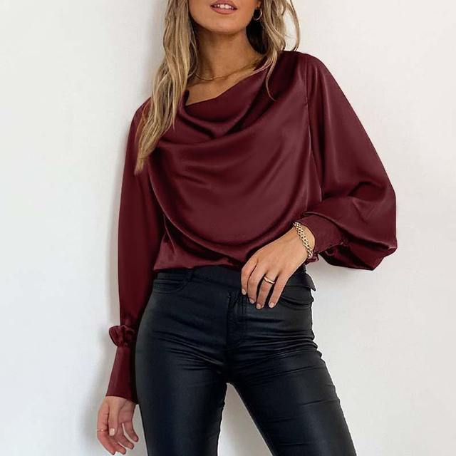 Blusa Mujer Rojo Burdeos Elegante - Vestiria