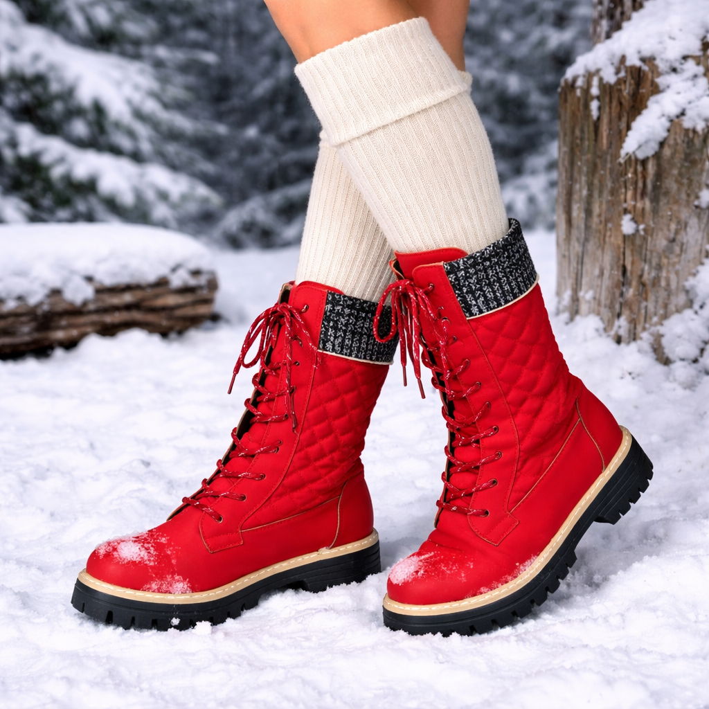 Botas Mujer Cuero Cordones Suela Gruesa