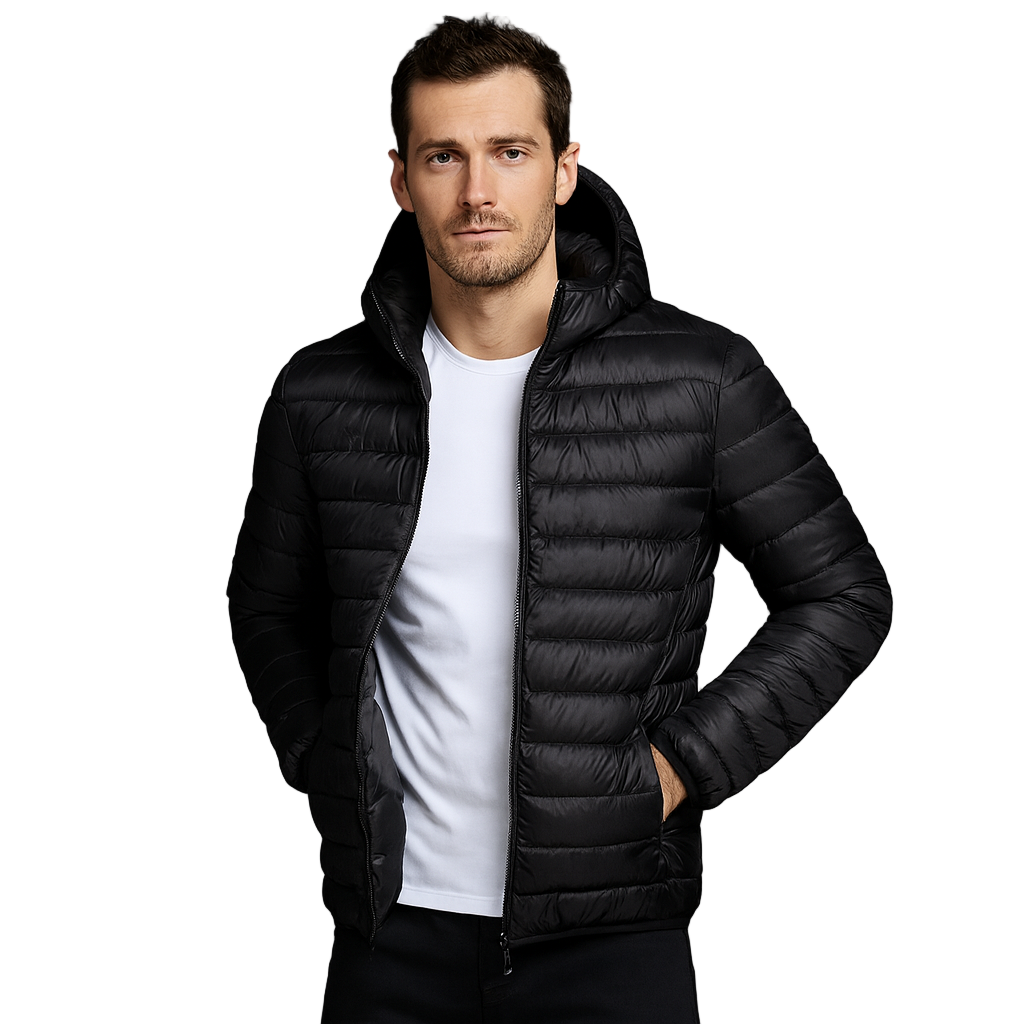Chaqueta de abrigo ligero con capucha y cierre - Vestiria