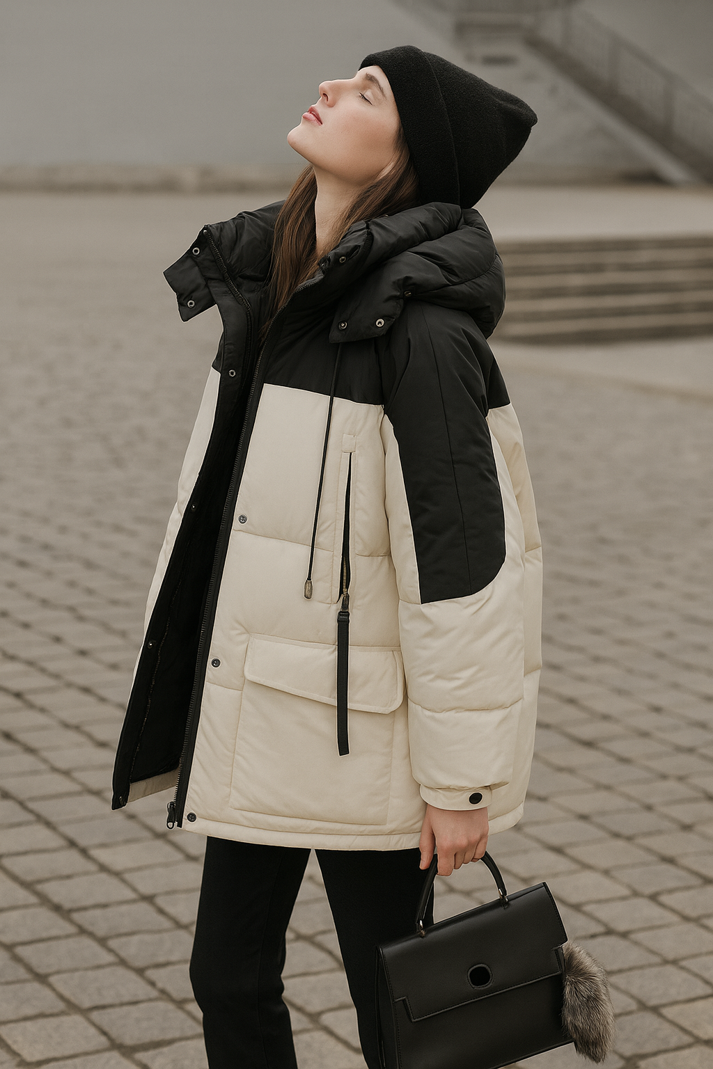 Chaqueta abrigo acolchada mujer cálido invierno