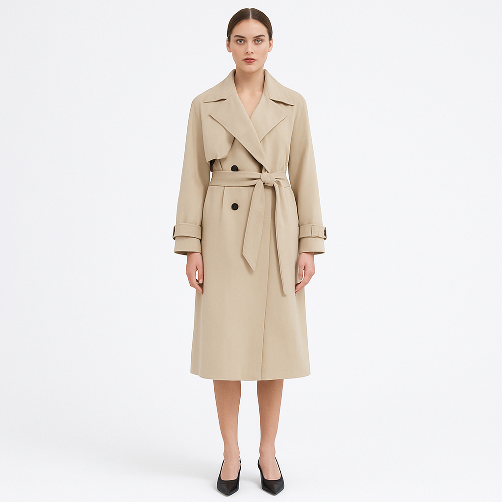 Abrigo Trench Elegante Mujer Clásico - Vestiria