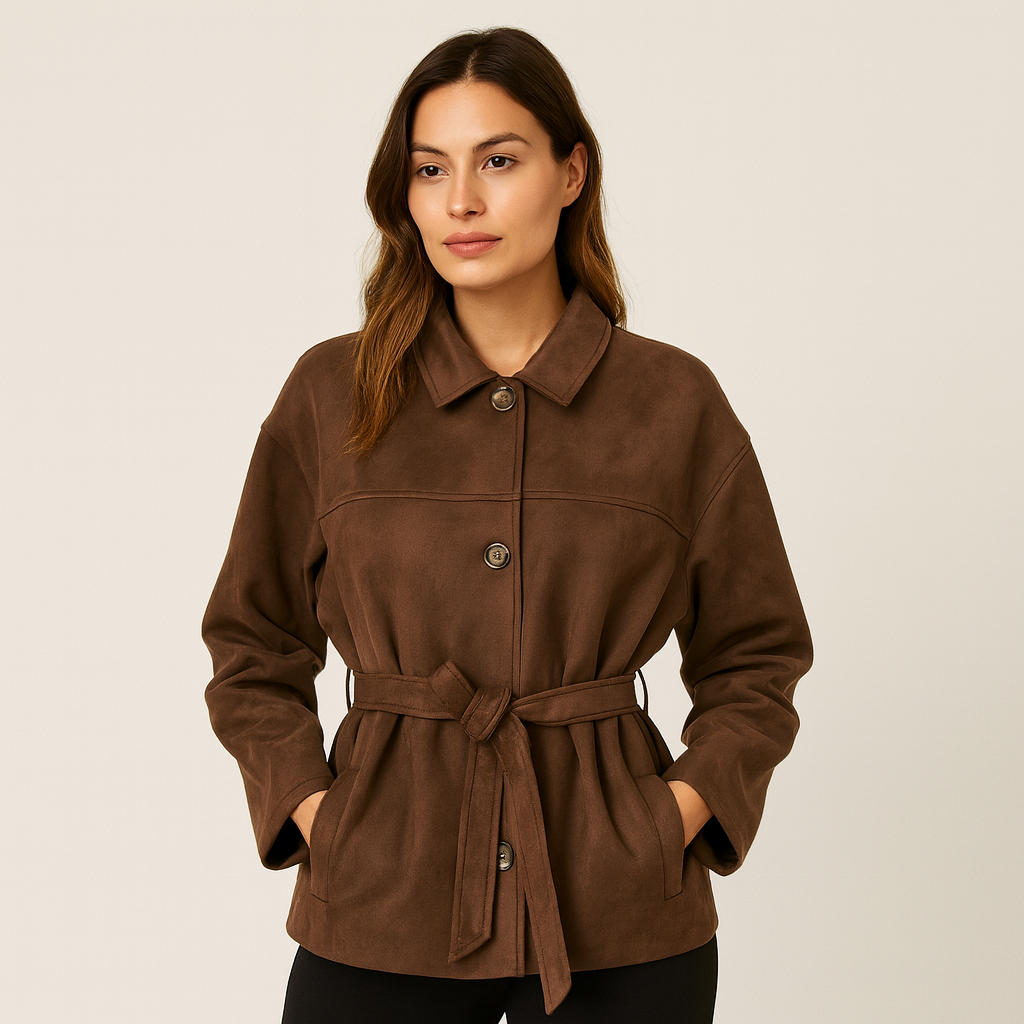 Chaqueta de cuero Mujer Cinturón Ajustable - Vestiria