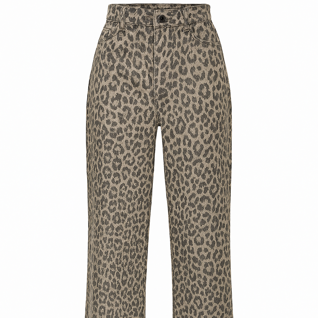 Pantalón Mujer Estampado Leopardo Corte Clásico - Vestiria