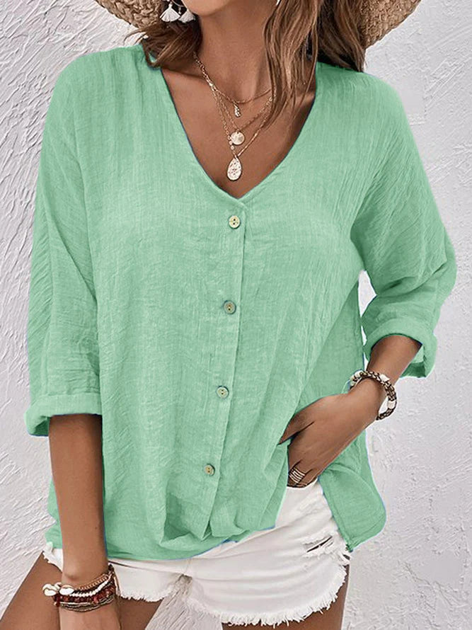 Blusa ligera manga corta con botones