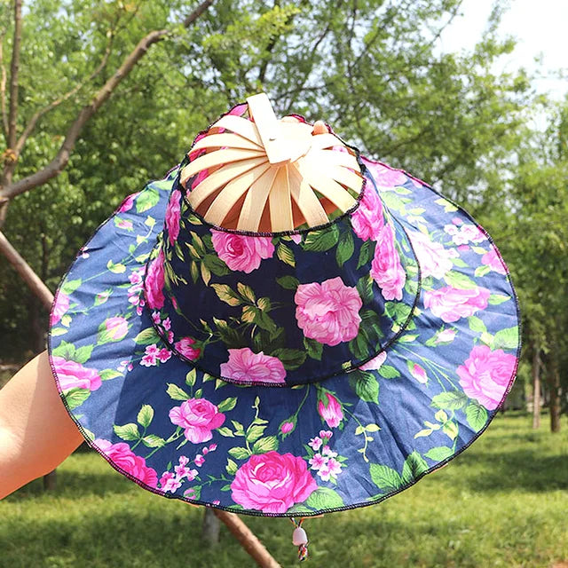 Sombrero de Seda Bambú Plegable para Mujer