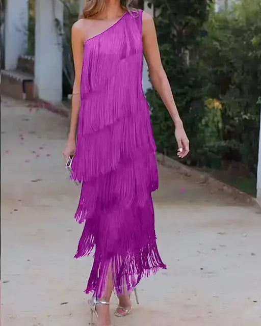 Vestido Flamenco Elegante con Flecos