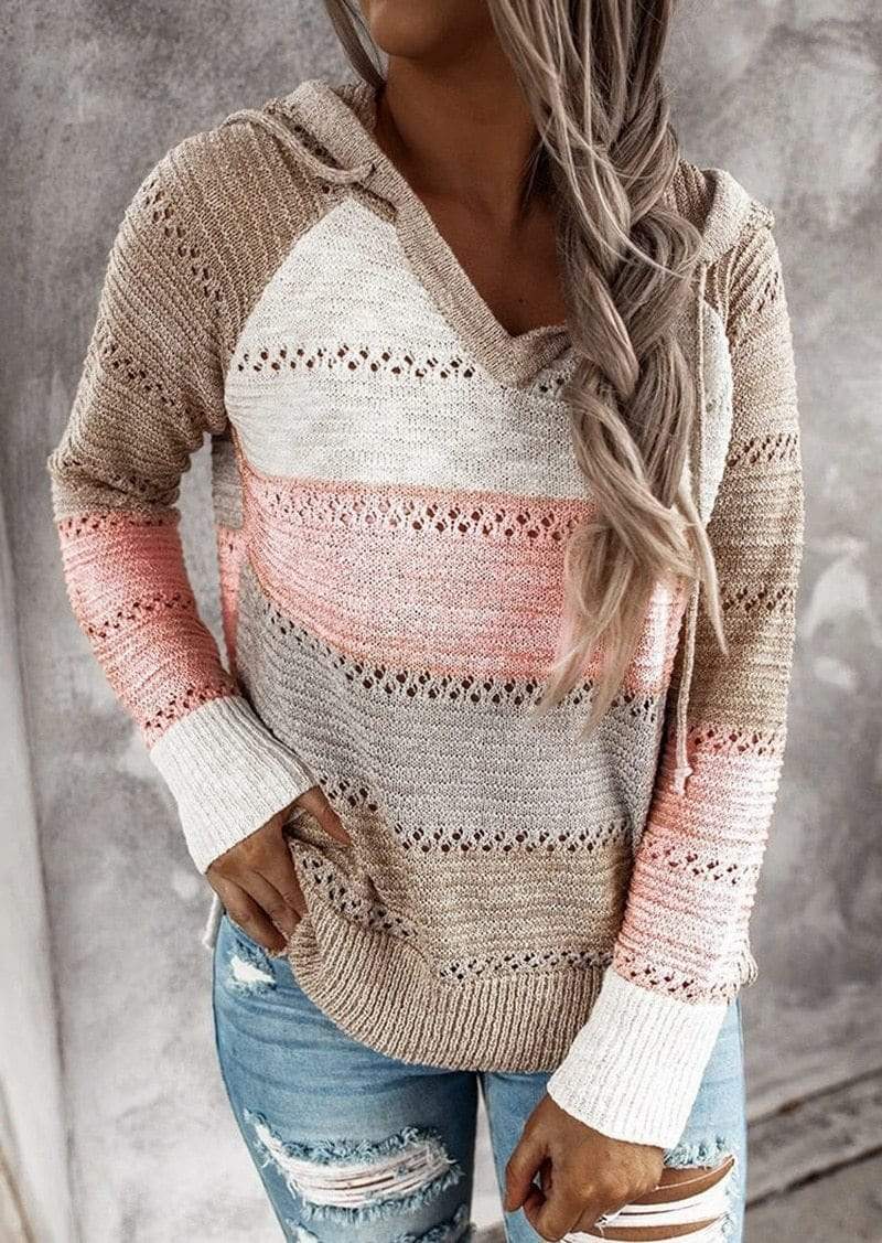Sudadera mujer rayas cuello alto elegante