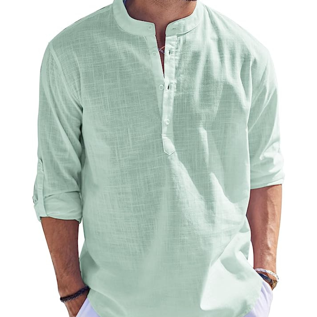 Camisa Lino Clásica Manga Corta