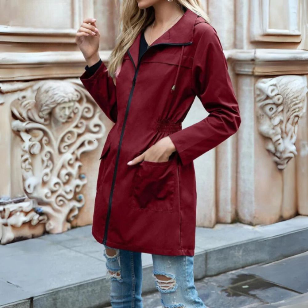 Abrigo Impermeable Mujer Estilo Londinense
