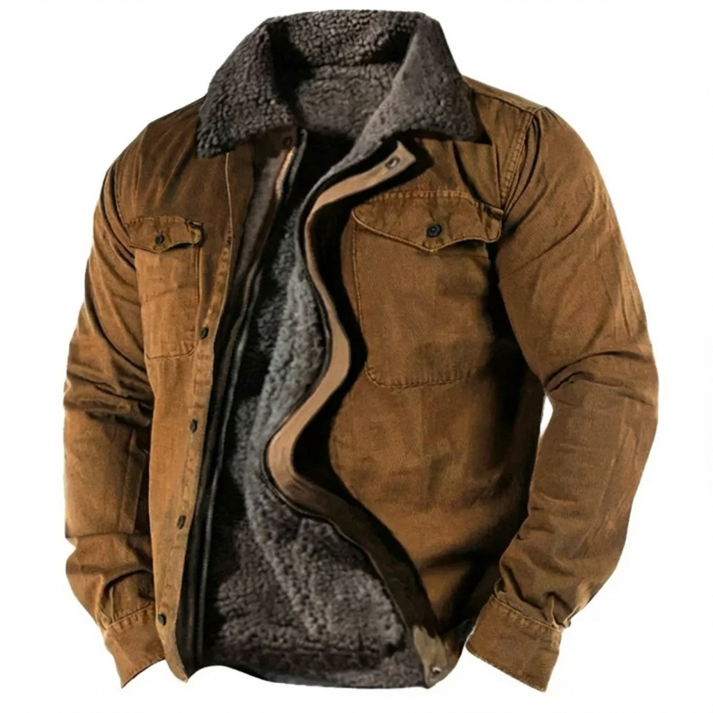 Chaqueta Hombre Abrigo Sherpa Cálido