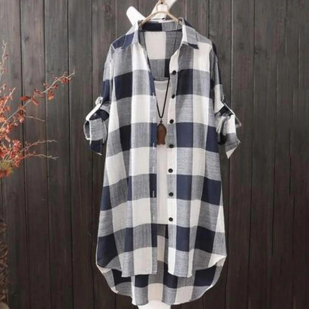 Camisa Larga Manga Larga Cierre Botones