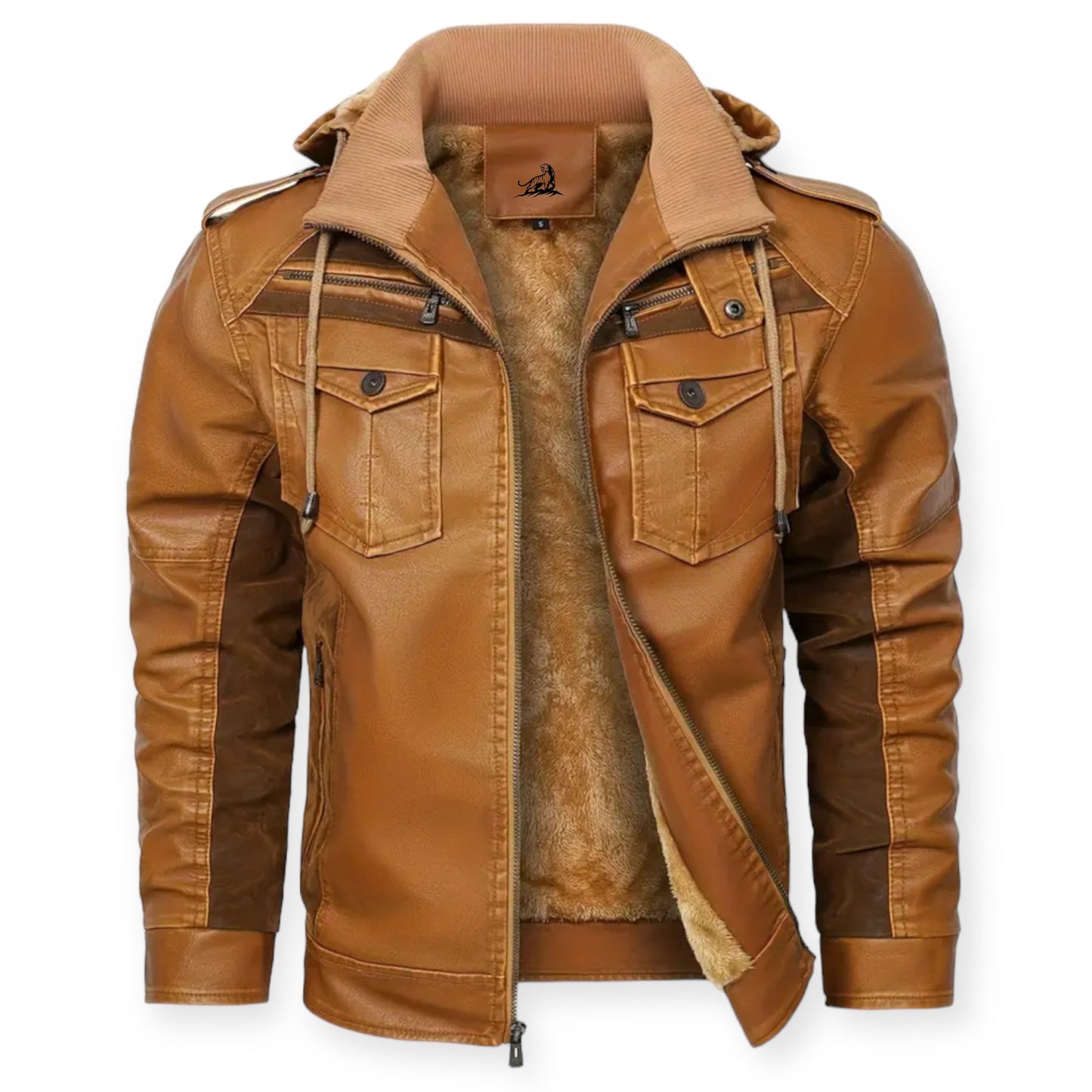 Chaqueta Cuero Hombre Abrigo Cálido - Vestiria
