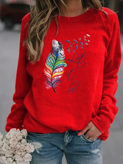 Sudadera Mujer Plumas Suave Cálido