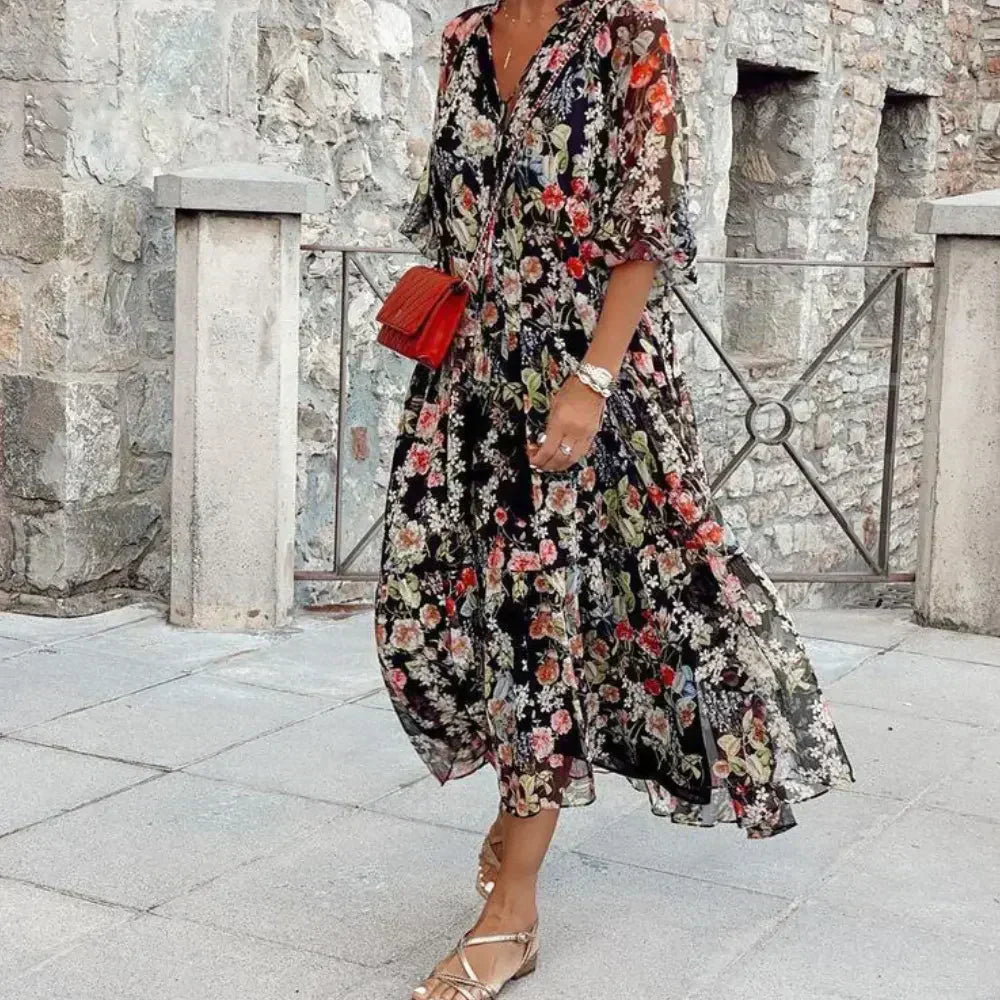Vestido Verano Mujer Diseño Floral Fresco - Vestiria