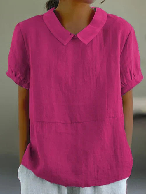 Blusa Mujer Sencilla Cuello Redondo Verano