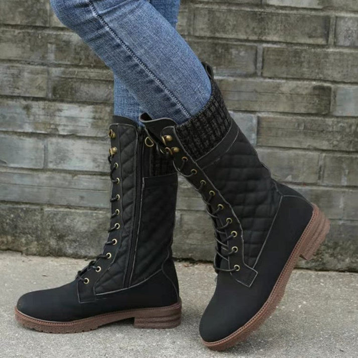 Botas Mujer Acolchadas Cordones Altas