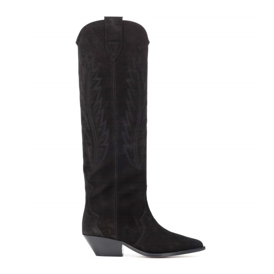 Botas Vaqueras Altas de Piel Decoradas